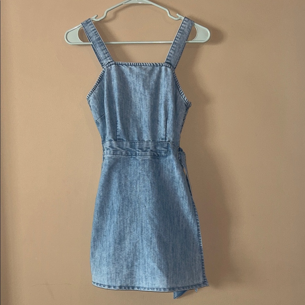 Sincerely Jules Denim Sleeveless Jumpsuit Romper W/ Tie